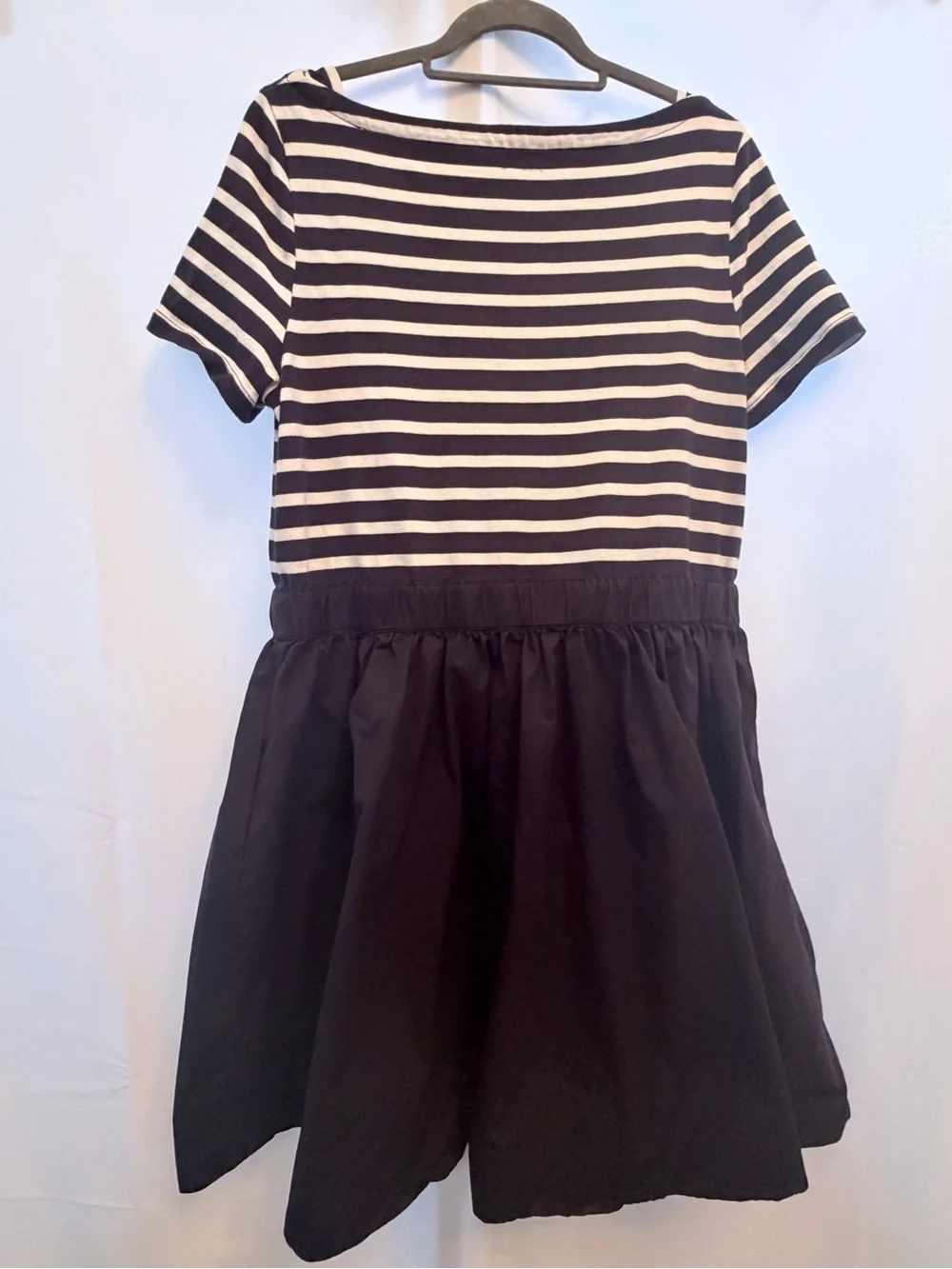 kate spade Navy and White Striped Casual Dress with Drawstring Waist